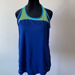 Nike Women's Blue and Green Athletic Tank Top